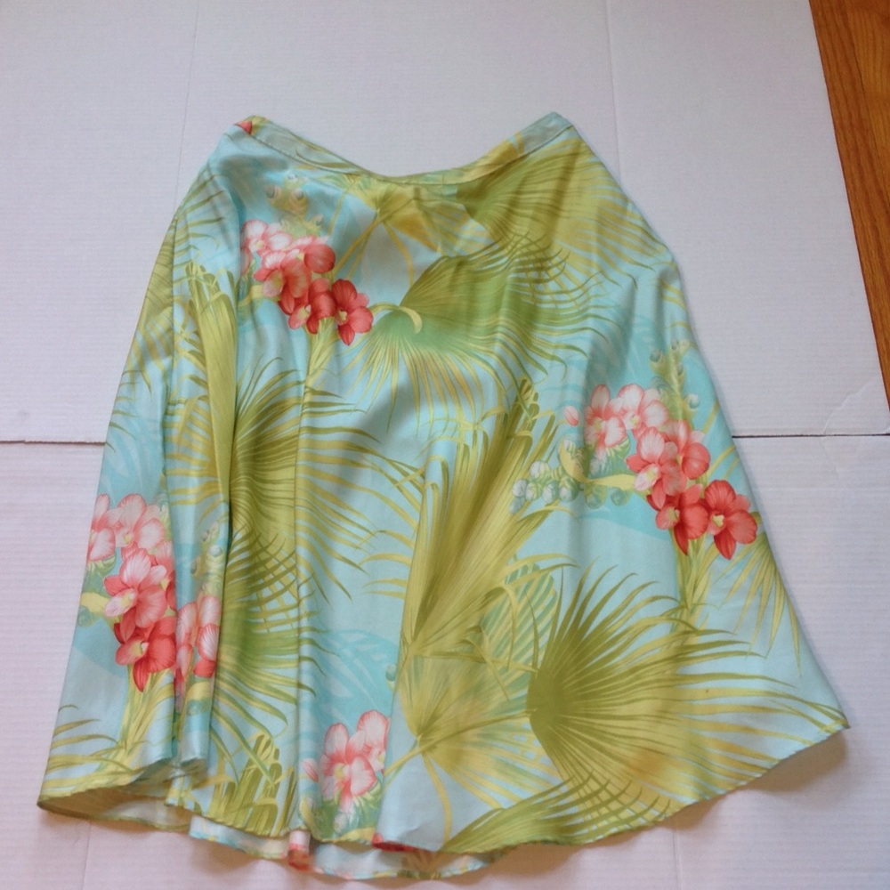 Vintage Tommy Bahama Tropical Floral Skirt Silk